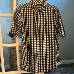 Men’s Black & White Checked Shirt L